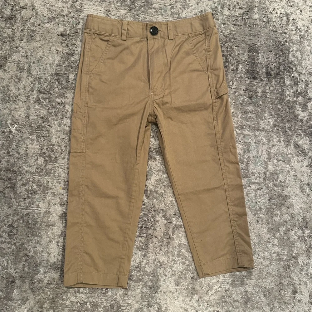 9. BURBERRY Boys Logo Patch Cargo Khaki Pants